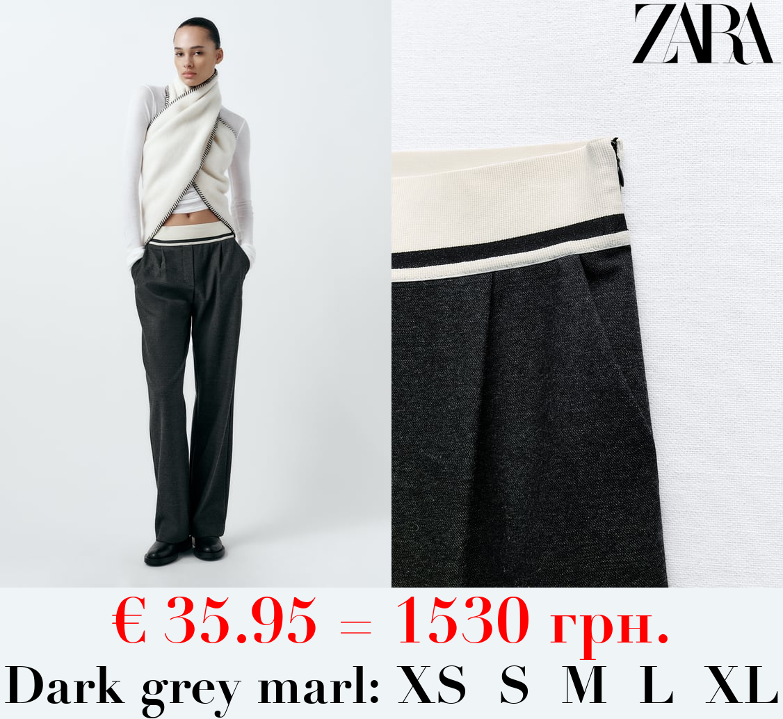 TROUSERS WITH AN ELASTICATED WAISTBAND