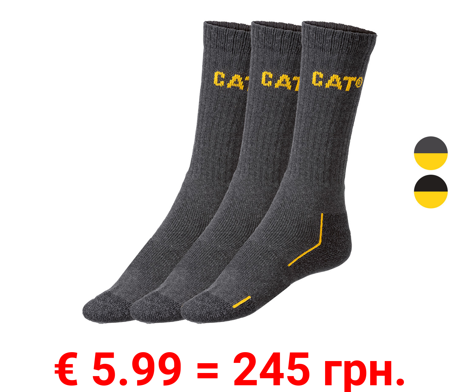 Caterpillar Herren Arbeitssocken, 3 Paar, mit Baumwolle