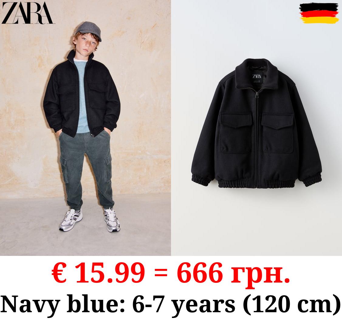 COMBINED FELT TEXTURE BOMBER JACKET