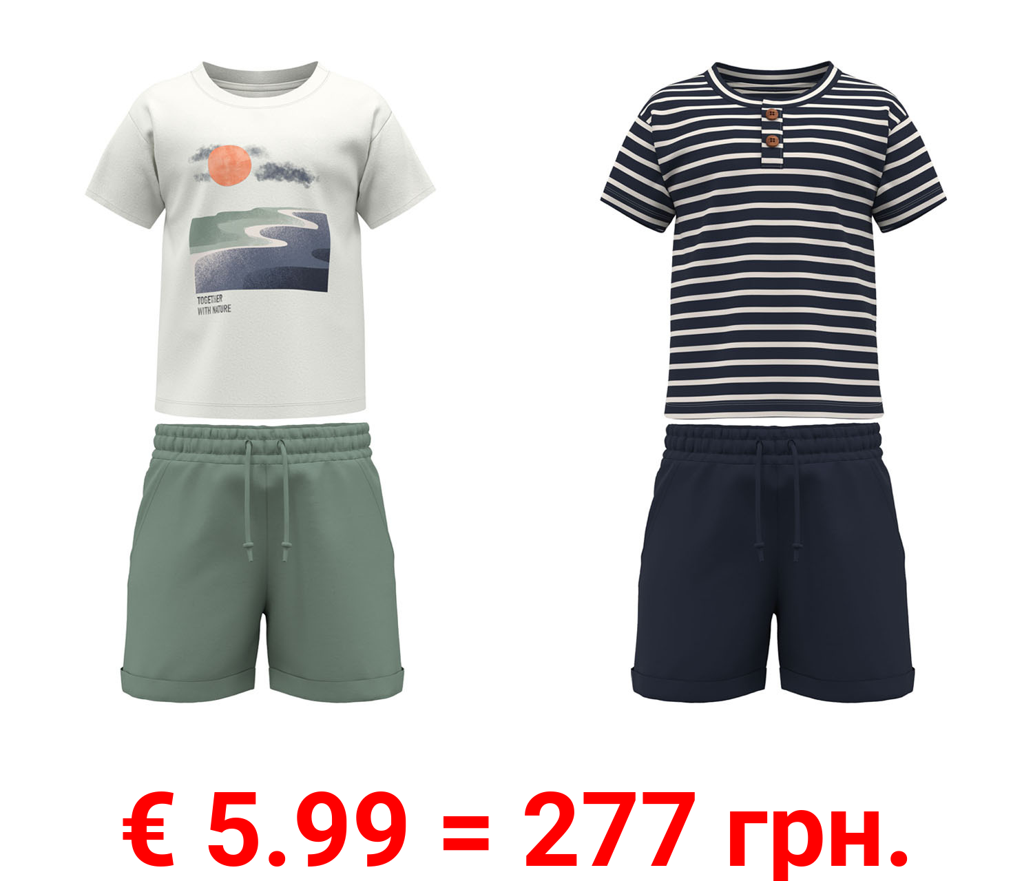 lupilu® Kleinkinder Set, 2-teilig, mit hohem Bio-Baumwollanteil