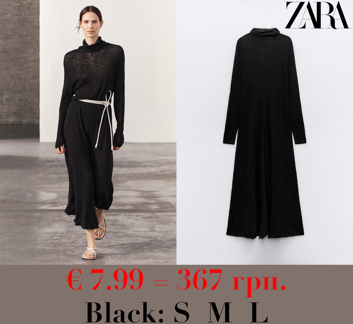 LONG RIBBED KNIT DRESS