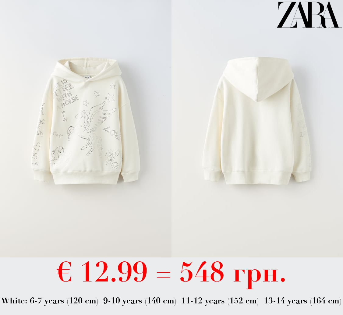 SWEATSHIRT WITH RHINESTONES