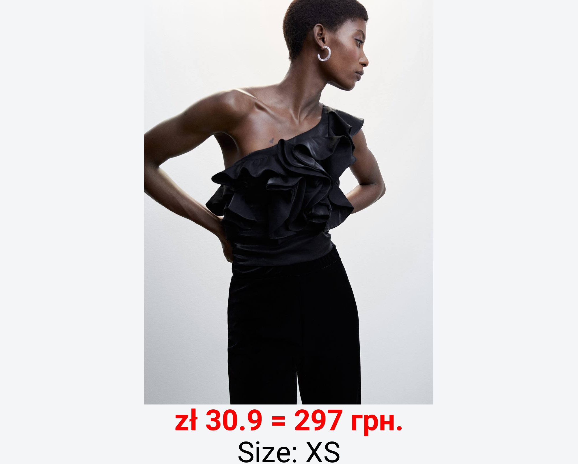 Blusa asimétrica volantes