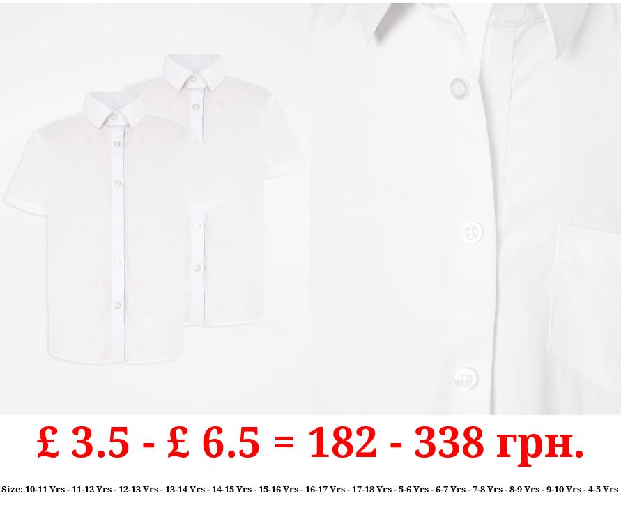 Easy On Girls White Short Sleeve School Shirt 2 Pack