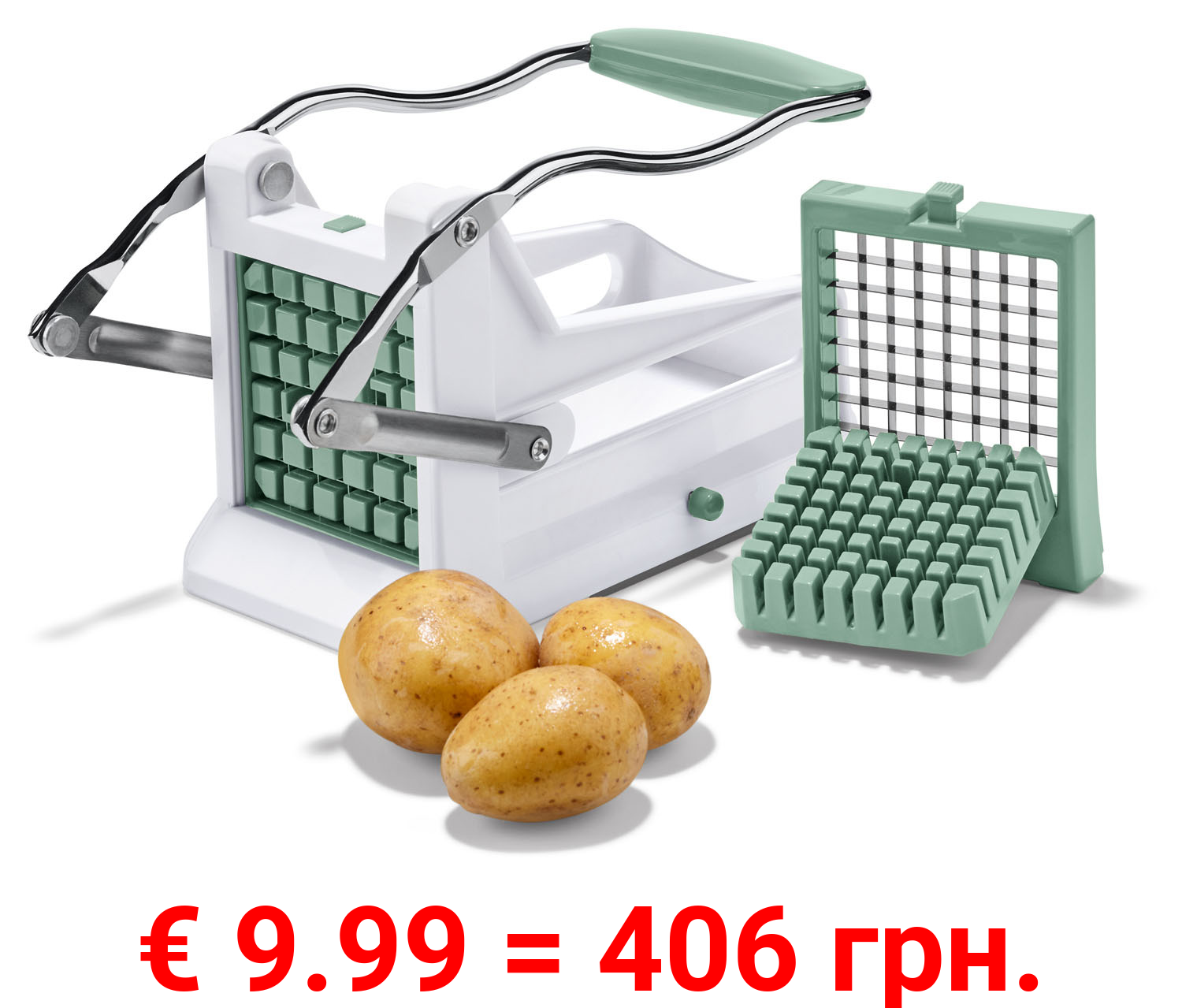 ERNESTO® Pommesschneider, aus Edelstahl, mit 2 Klingeneinsätzen