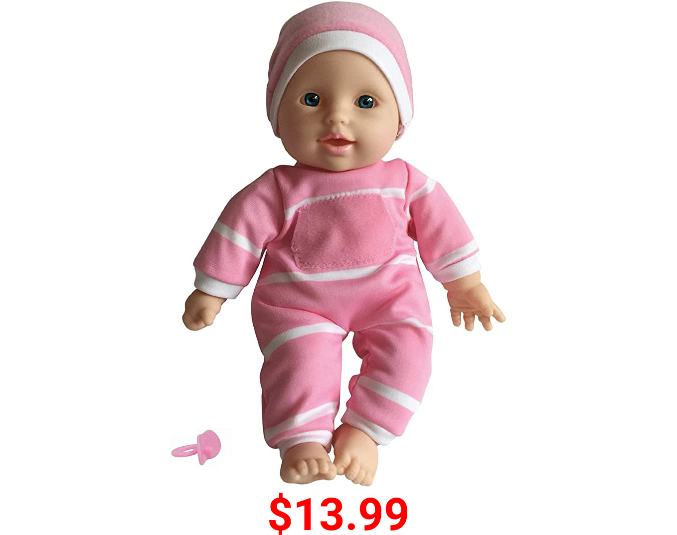 The New York Doll Collection 11 inch Soft Body Doll in Gift Box - 11"" Baby Doll (Caucasian)