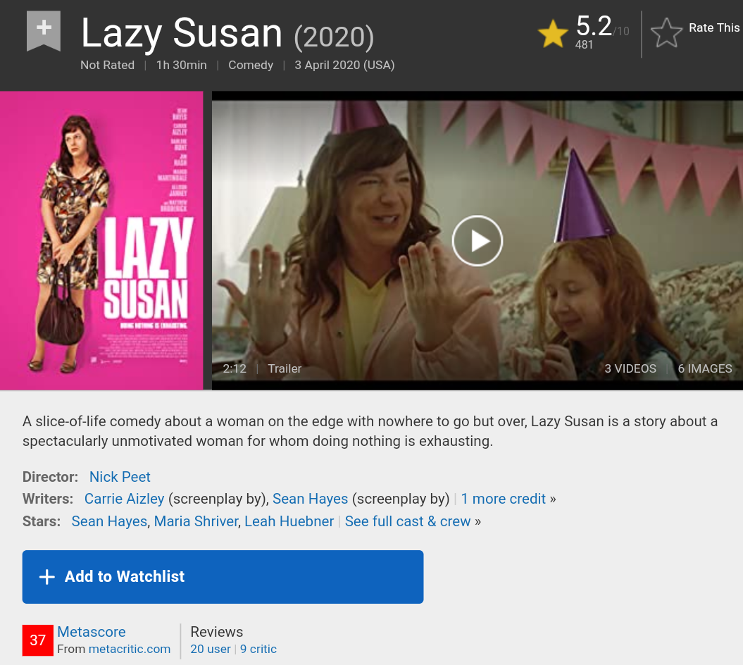 Lazy Susan 2020 Webrip 720p Telegraph