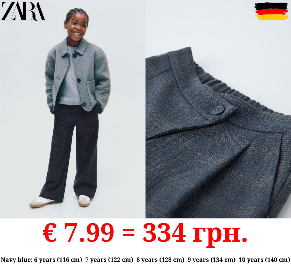 CHECK TROUSERS WITH CROSSOVER WAIST