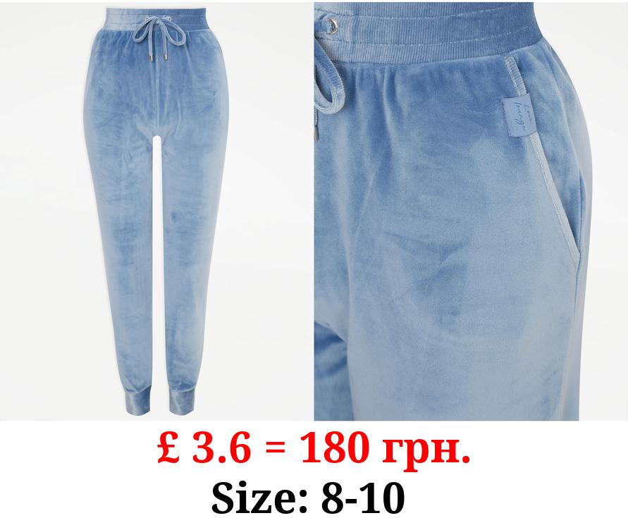 Light Blue Velour Pyjama Bottoms