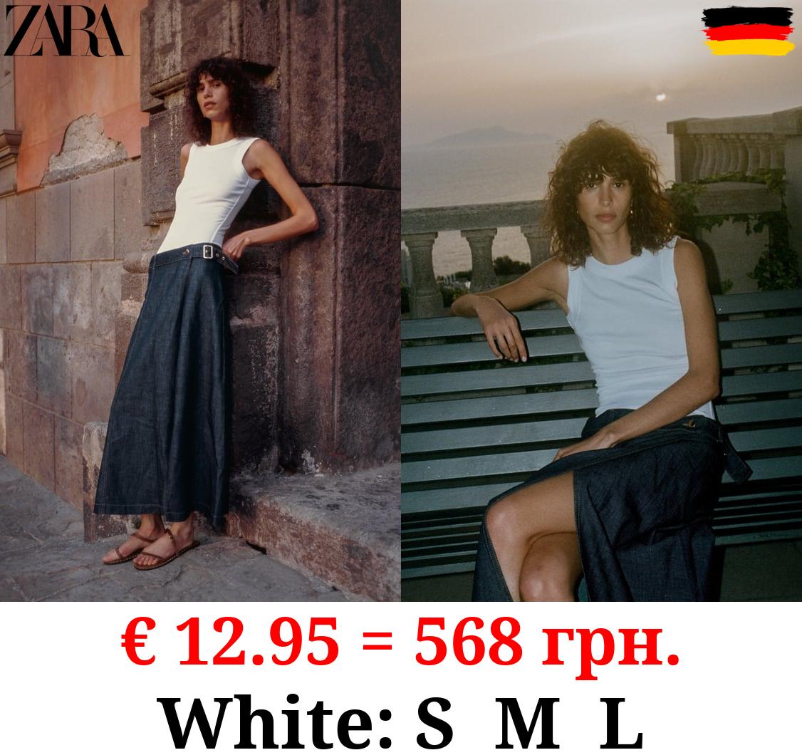 FADED-EFFECT RIB T-SHIRT