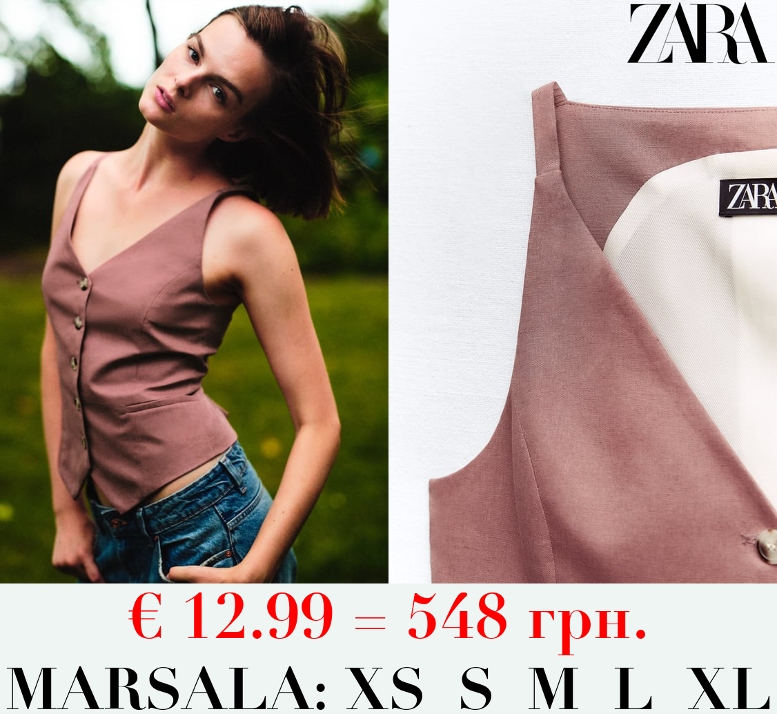 TAILORED LINEN BLEND WAISTCOAT