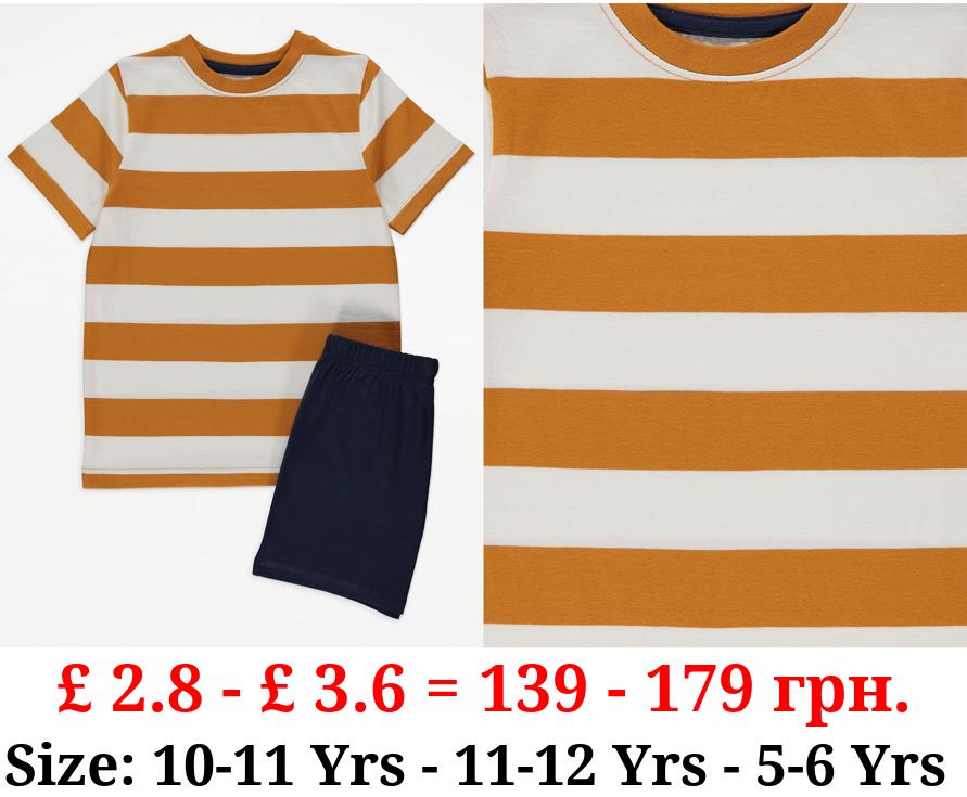 Mustard Stripe Short Pyjamas