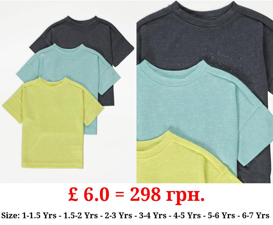 Linen Look Oversize T-Shirts 3 Pack