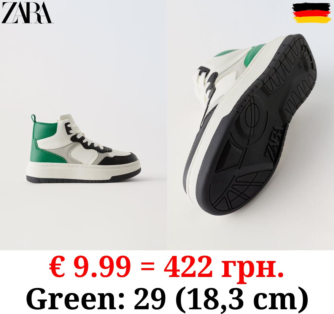 CONTRAST HIGH-TOP SNEAKERS