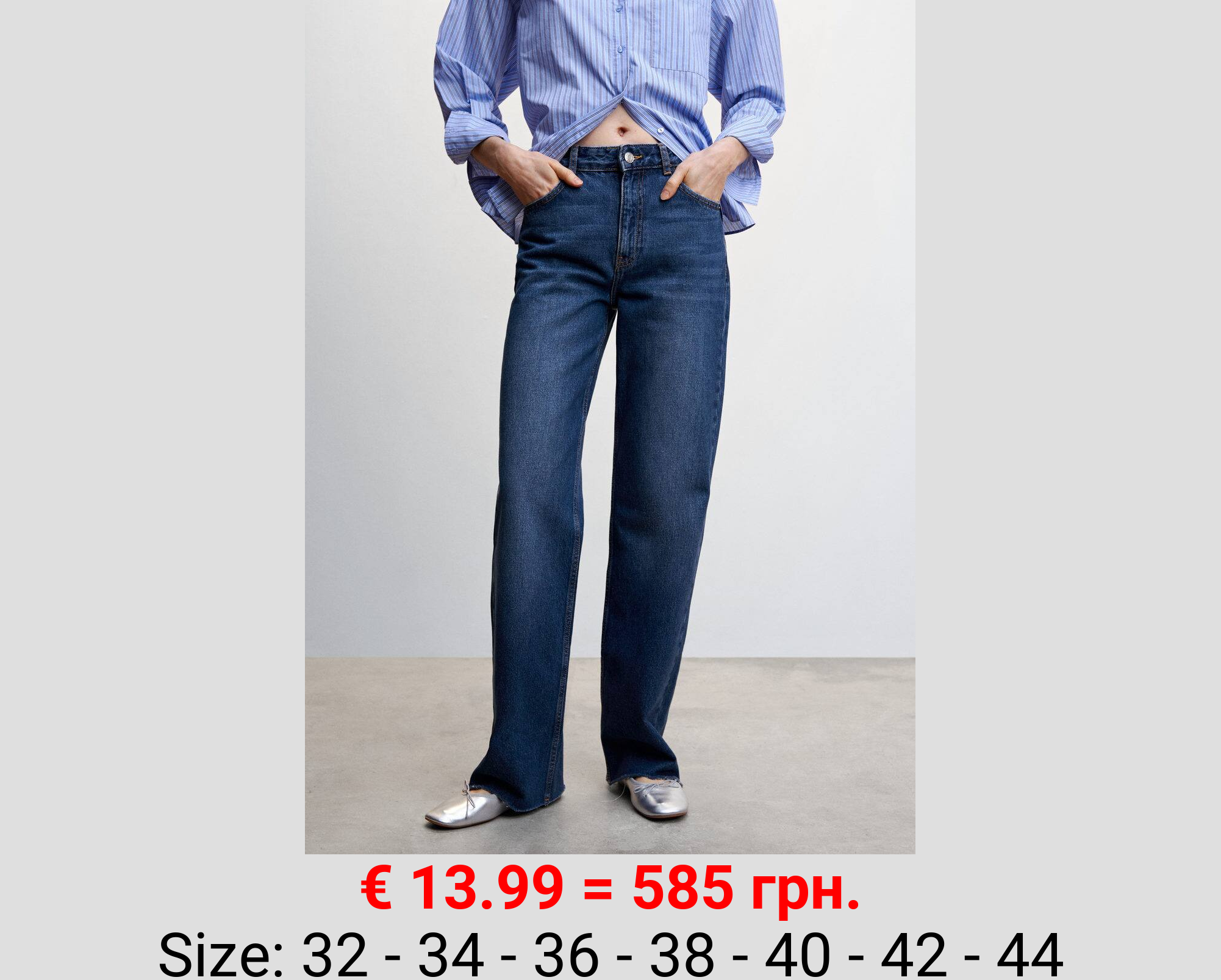 Jeans wideleg tiro medio