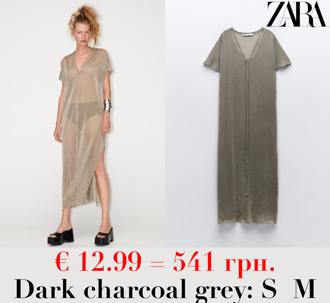 METALLIC THREAD KNIT DRESS