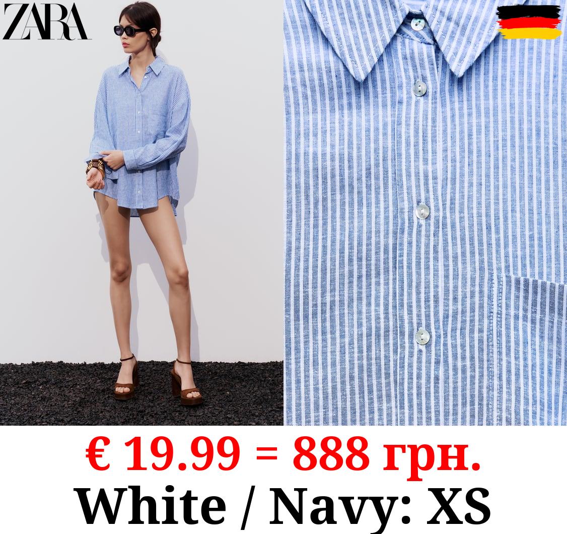 STRIPED LINEN BLEND SHIRT