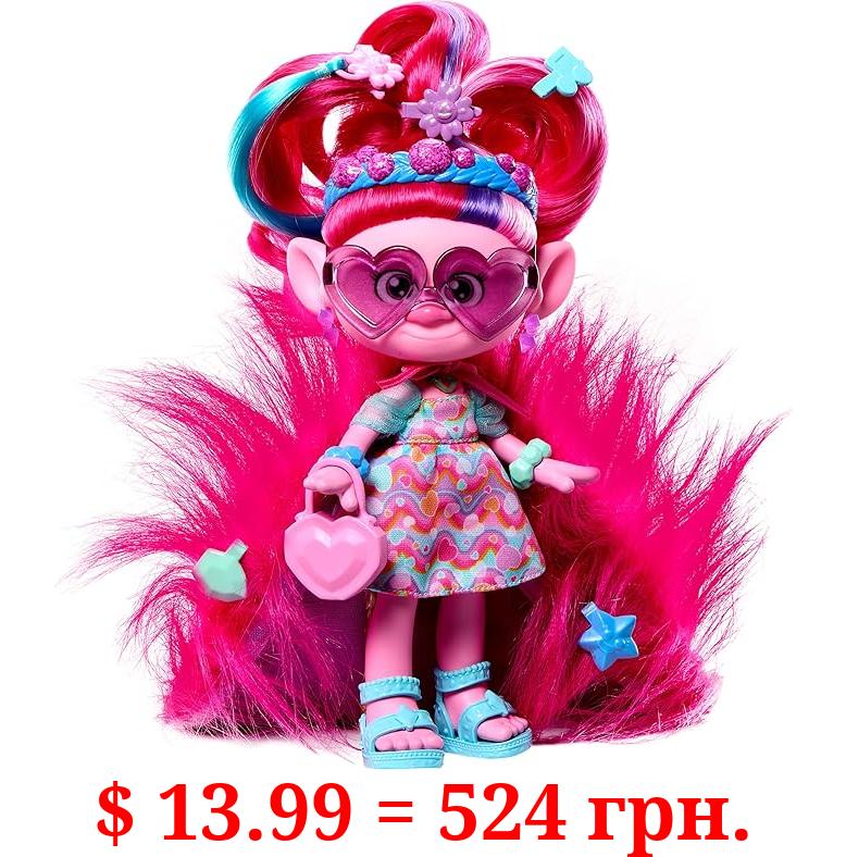 Mattel ​DreamWorks Trolls Band Together Fashion Doll & 10+ Accessories, Hairsational Reveals Queen Poppy with Transforming Hair Piece