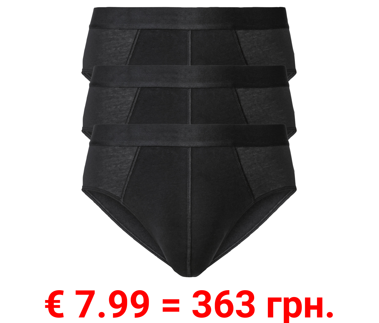 LIVERGY® Herren Slips, 3 Stück, mit hohem Baumwollanteil