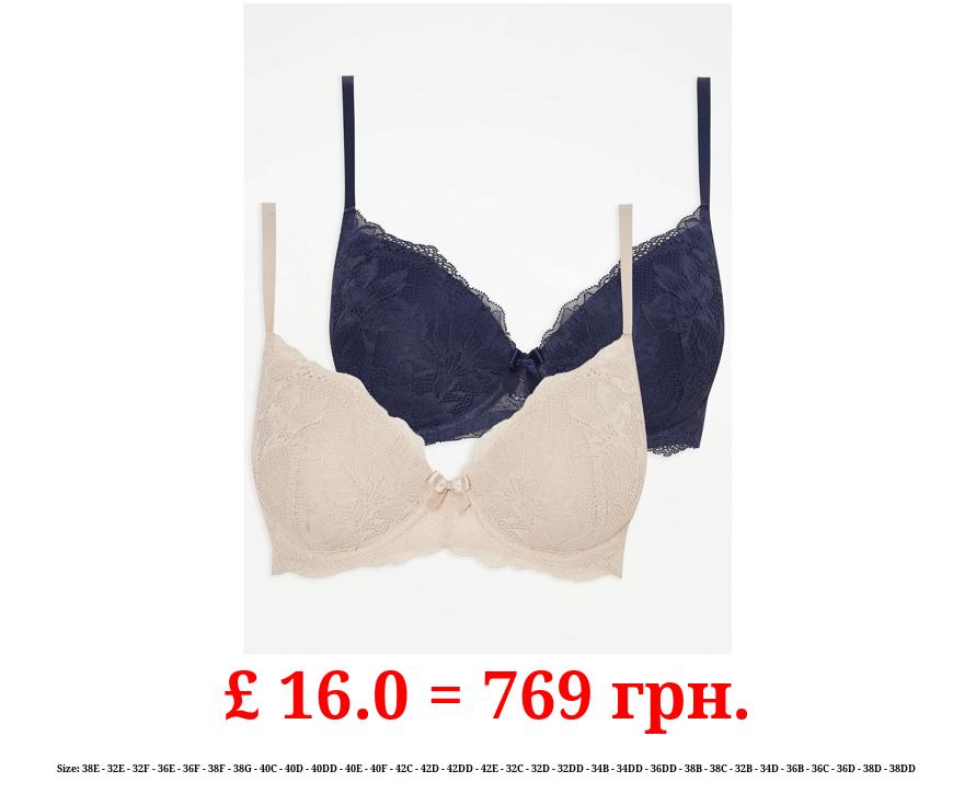 Lace T-Shirt Bras 2 Pack