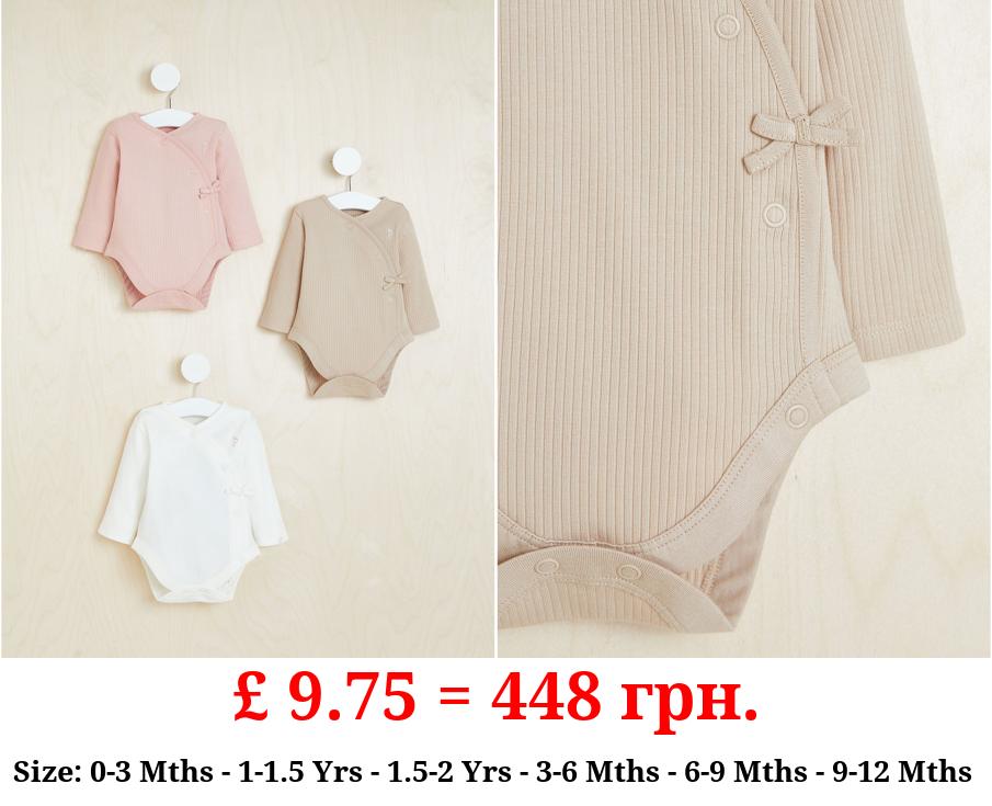 Billie Faiers Side Fasten Ribbed Bodysuits 3 Pack