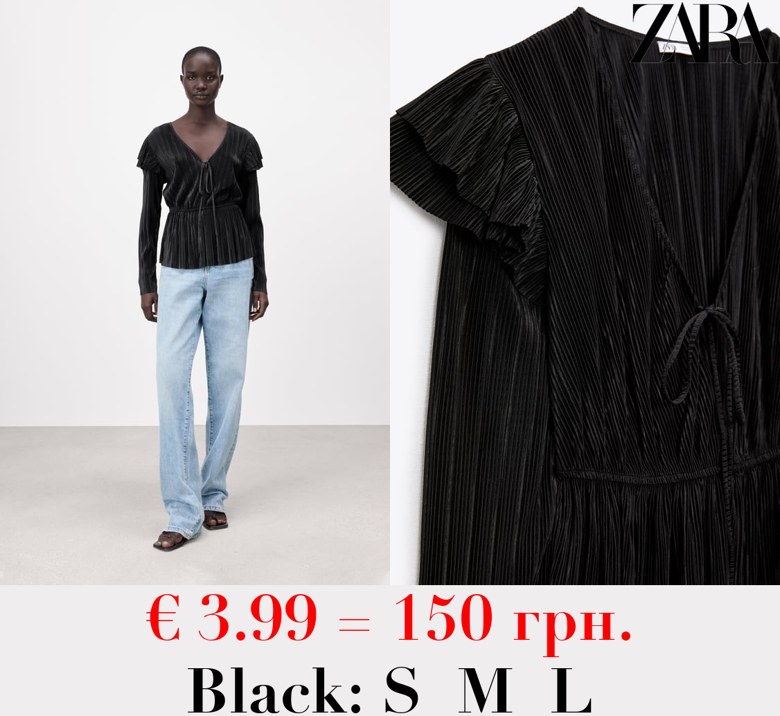 PLEATED BLOUSE WITH RUFFLES