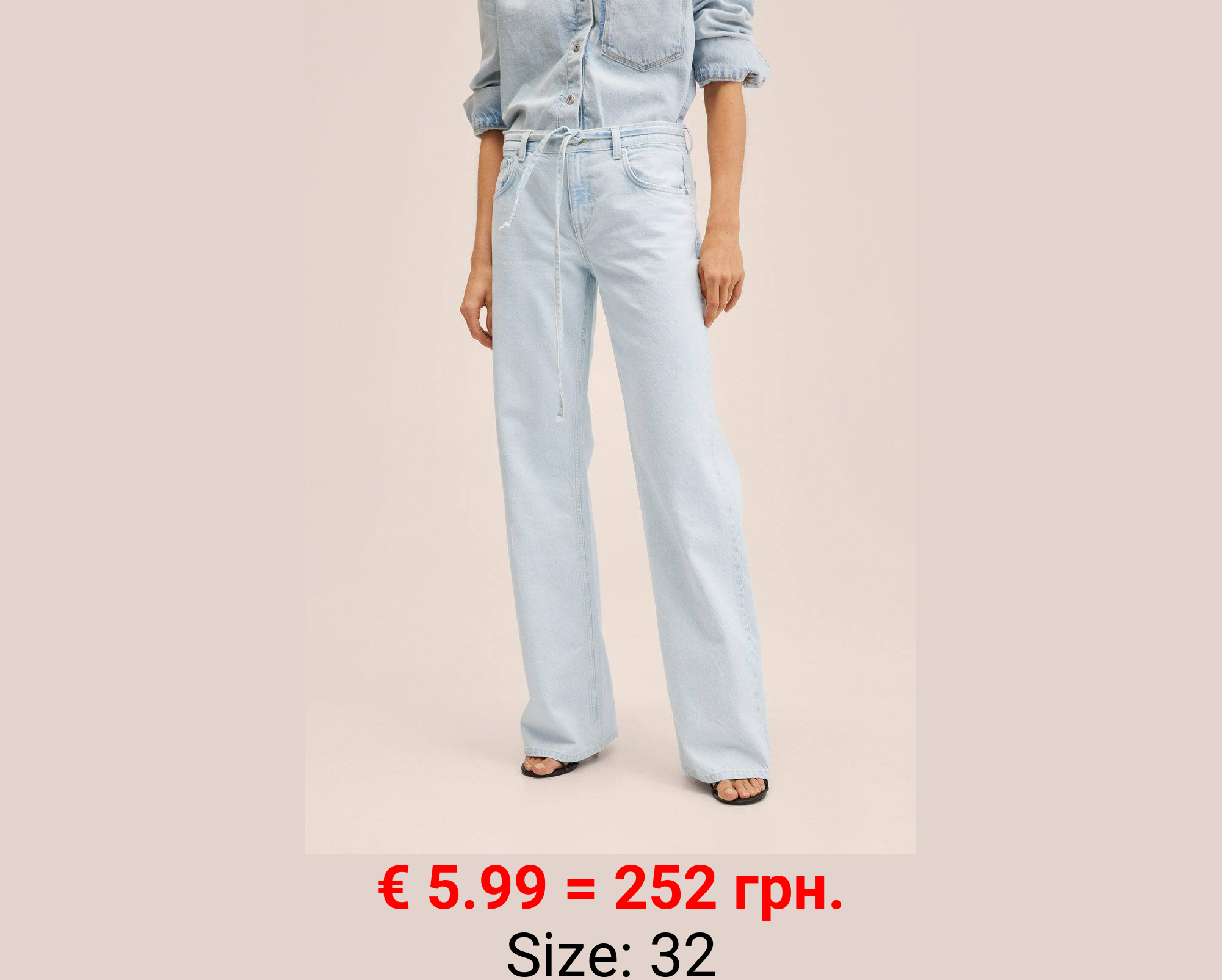 Vaqueros wideleg cinturón