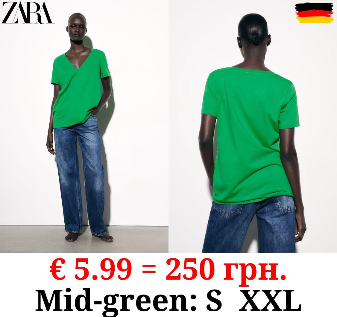 BASIC V-NECK COTTON T-SHIRT