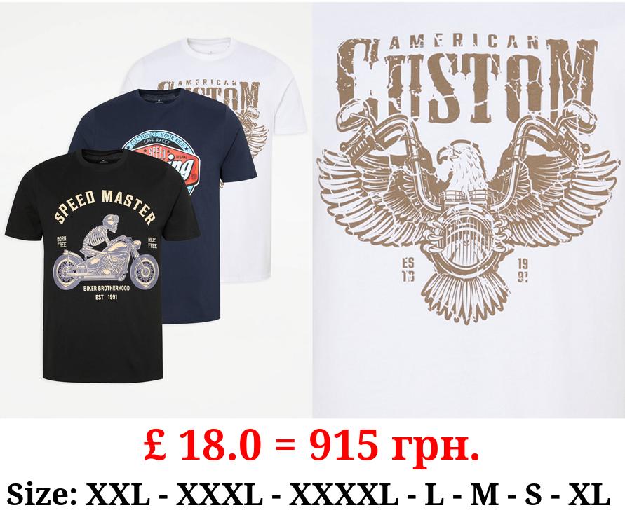 Biker Graphic T-Shirts 3 Pack