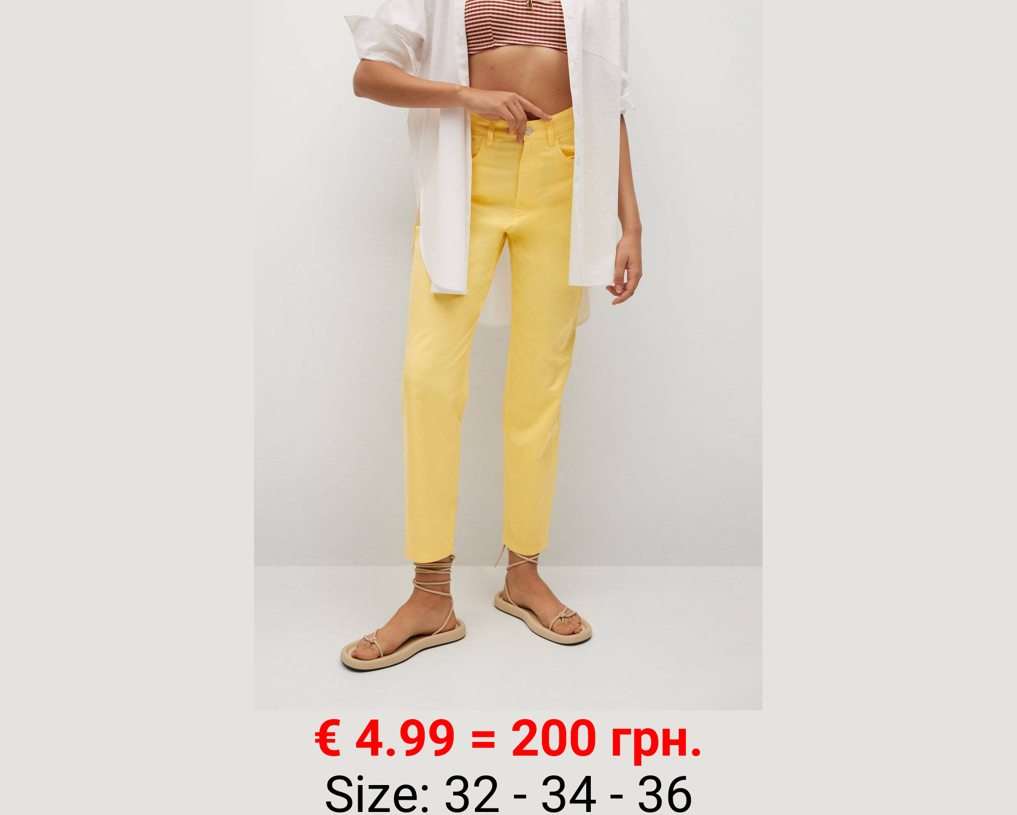 Pantalón recto algodón