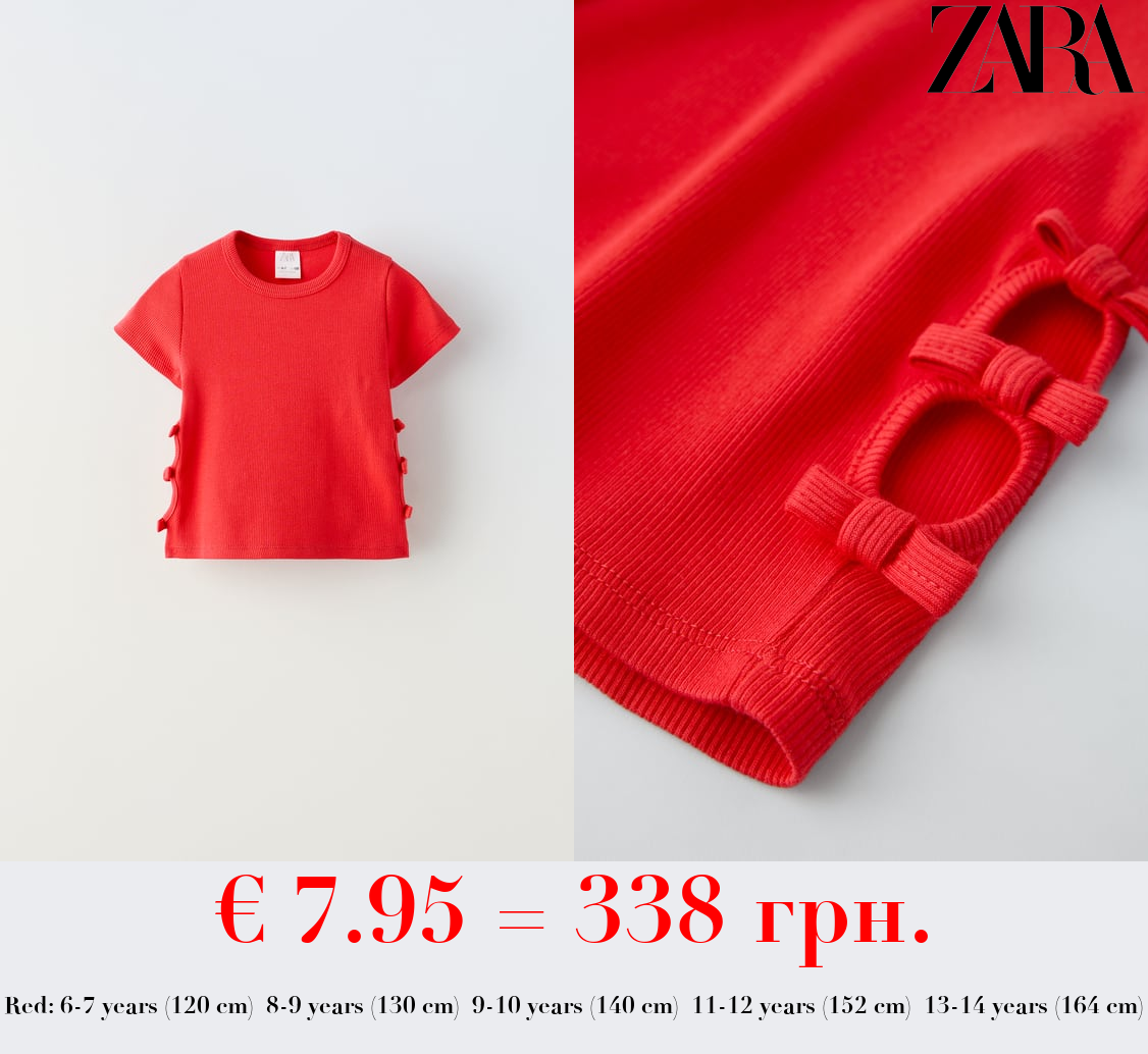 CUT-OUT T-SHIRT WITH BOWS