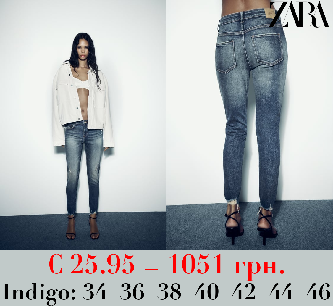 Z1975 SKINNY MID-RISE RIPPED JEANS