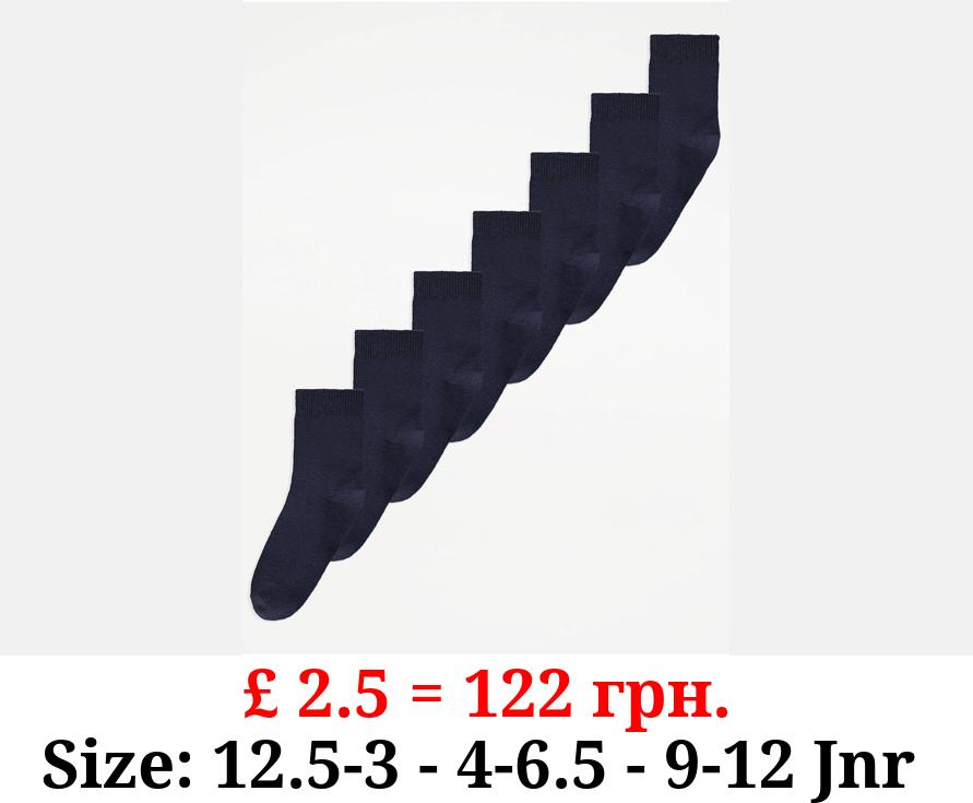 Navy Cotton Rich Ankle Socks 7 Pack