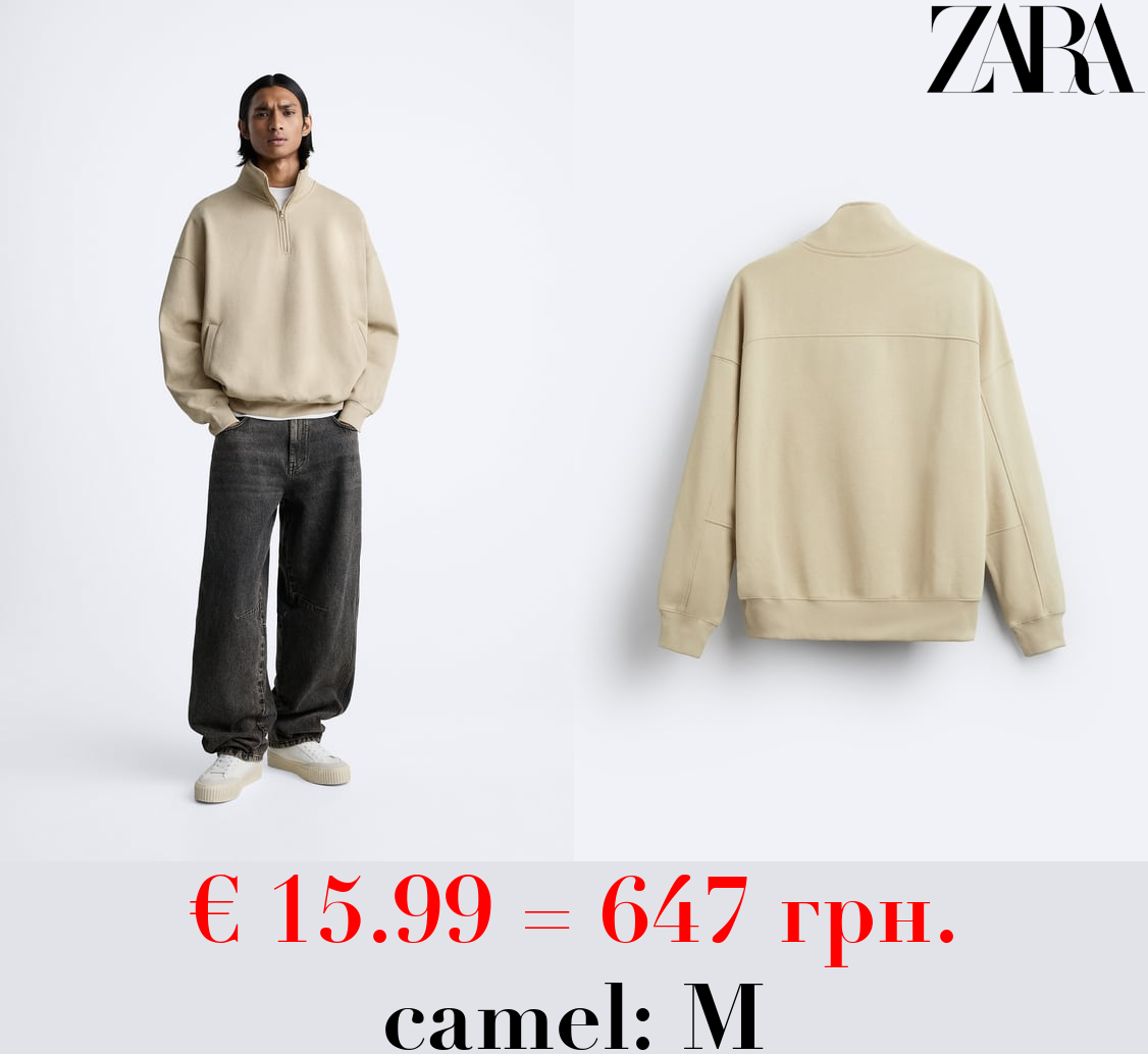 SWEATSHIRT WITH ZIP COLLAR