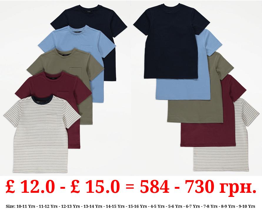 Plain Pocket T-Shirts 5 Pack