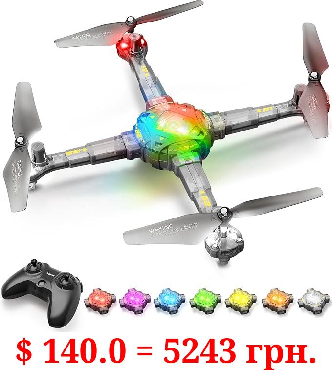 DIY Drone for Kids and Beginners, SYMA X440 RC Drones with Detachable Arms, Remote Control Quadcopter Toys with 7-color LED Light, 360° Flips, 16 Mins to Fly, One-key Start and Altitude Hold, Black