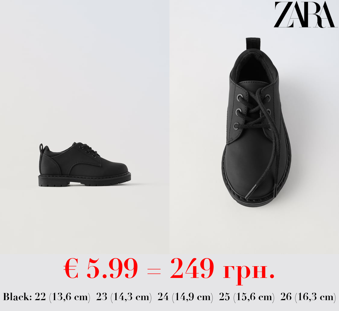 RUBBERISED DERBY SHOES