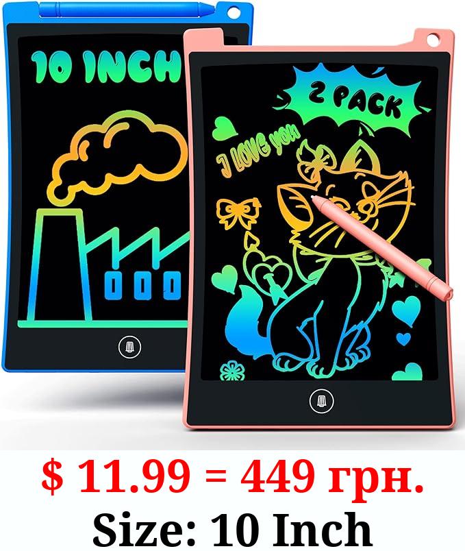 bravokids 2 Pack LCD Writing Tablet for Kids,10 inch Colorful Doodle Board Drawing Pad for Kids, Kids Travel Toy Activity Game, Birthday Gifts for 3 4 5 6 Year Old Boys and Girls Toddlers