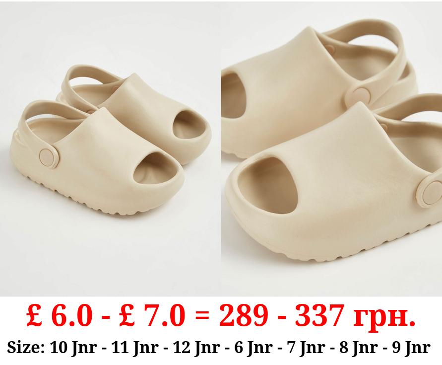 Stone Chunky Matte Slider Sandals