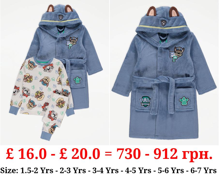 PAW Patrol Blue Fleece Dressing Gown and Pyjamas Set