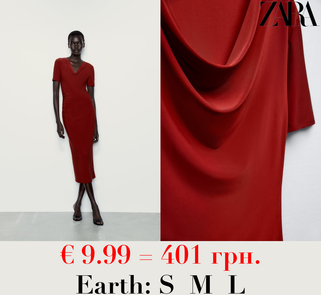 FITTED DRAPED FLOWING DRESS