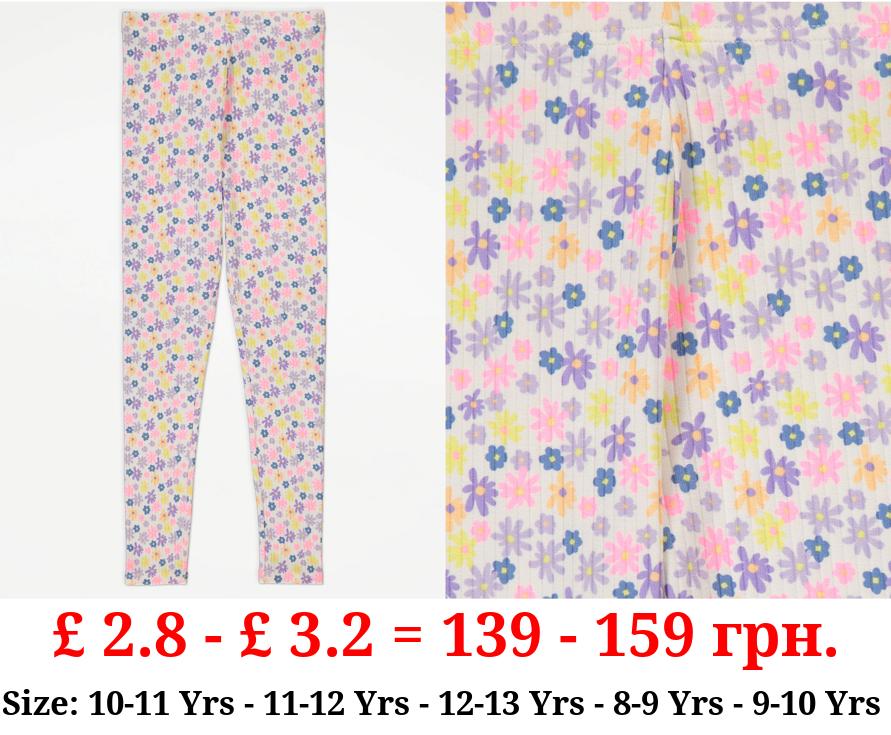 Ditsy Floral Ribbed Leggings