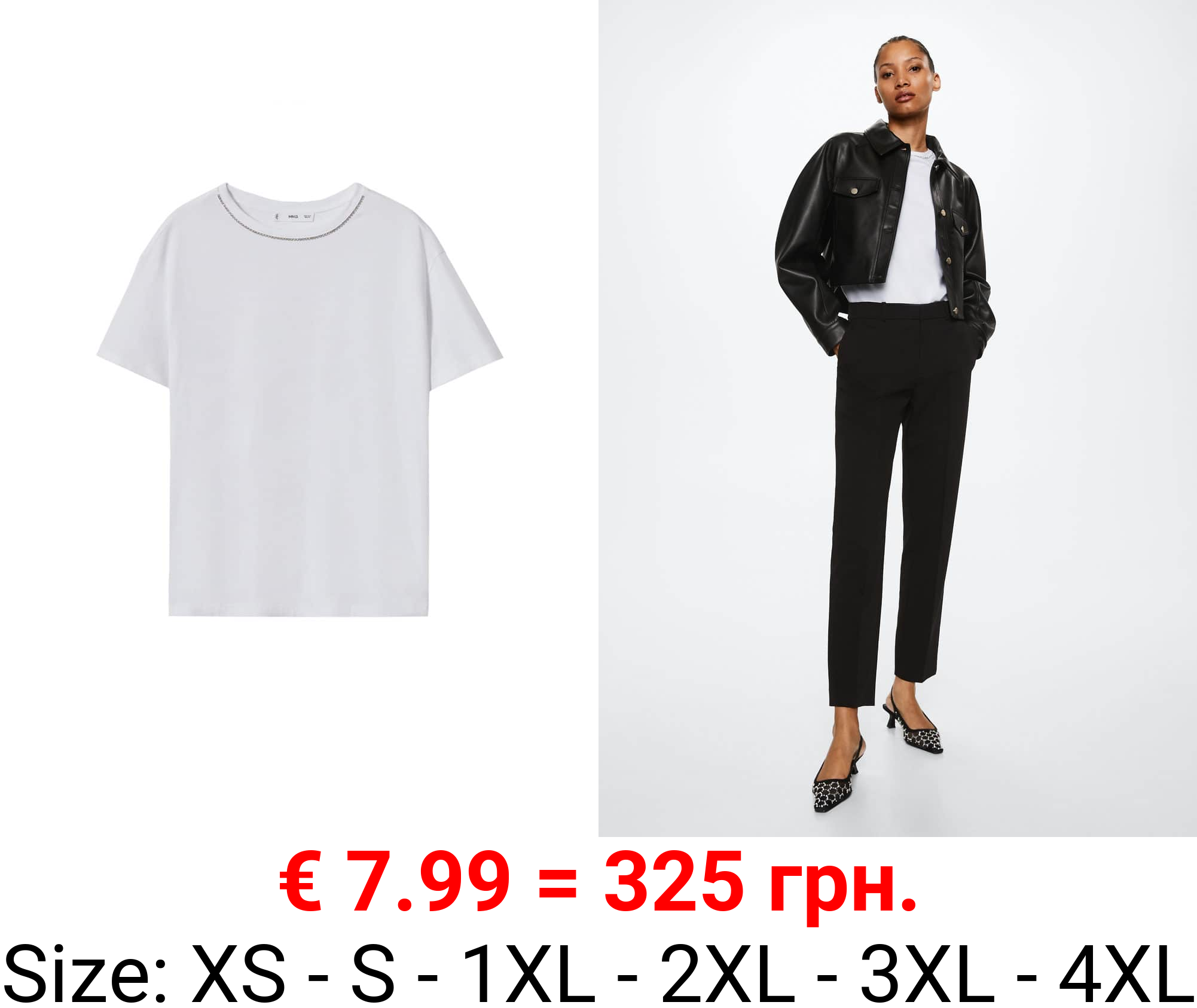 camiseta algodón strass