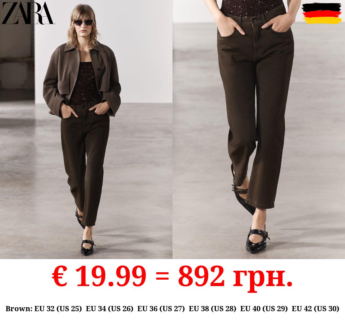 ZW COLLECTION STRAIGHT-LEG MID-RISE CROPPED JEANS