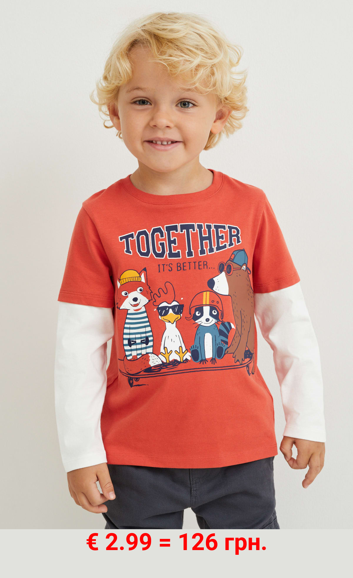 Langarmshirt - 2-in-1-Look