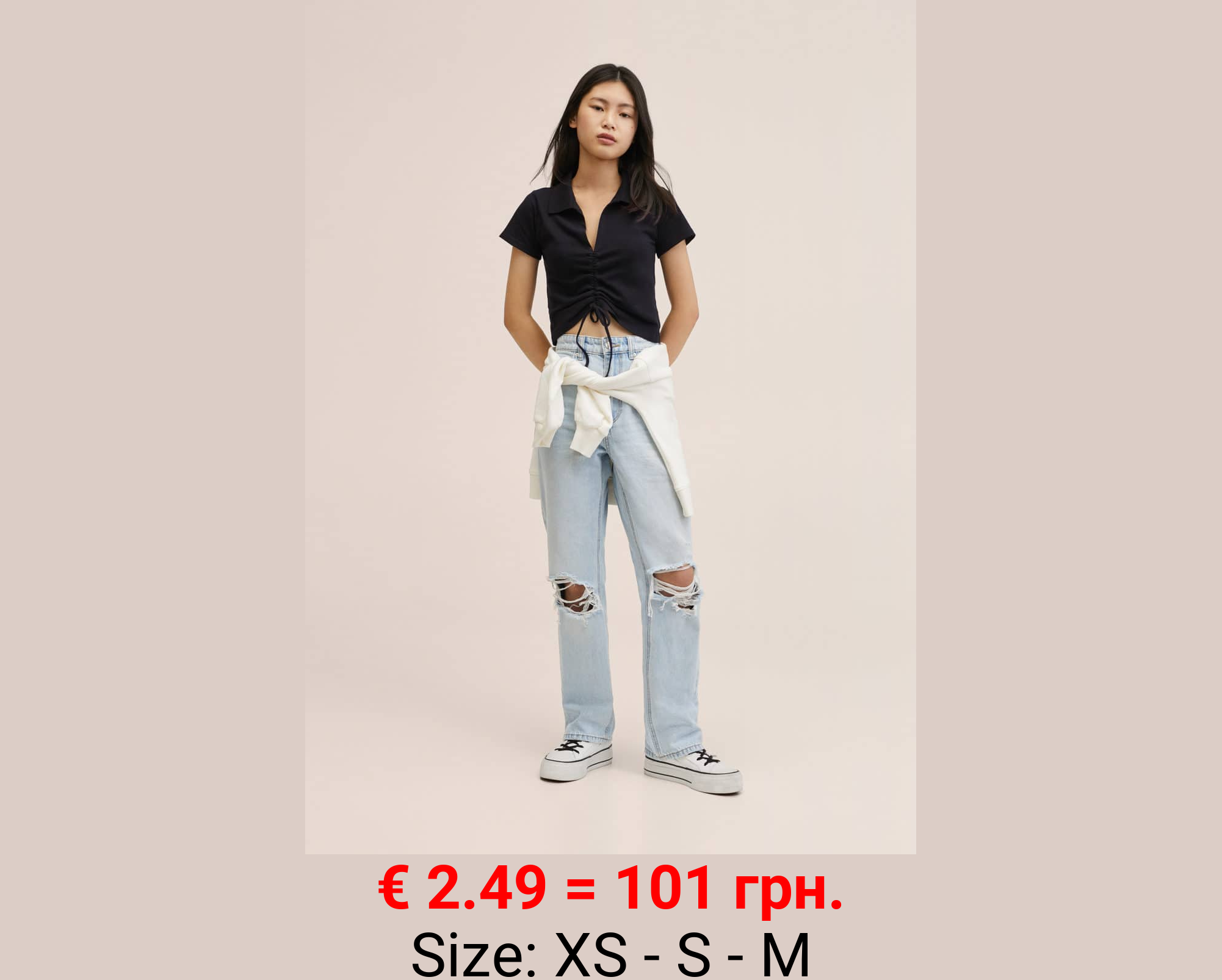 Polo fruncido algodón