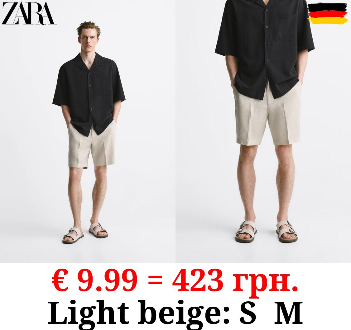 100% LINEN BERMUDA SHORTS