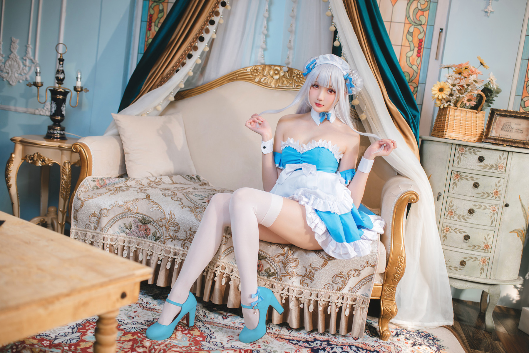 Cosplay 瓜希酱 碧蓝航线 小天鹅女仆 3