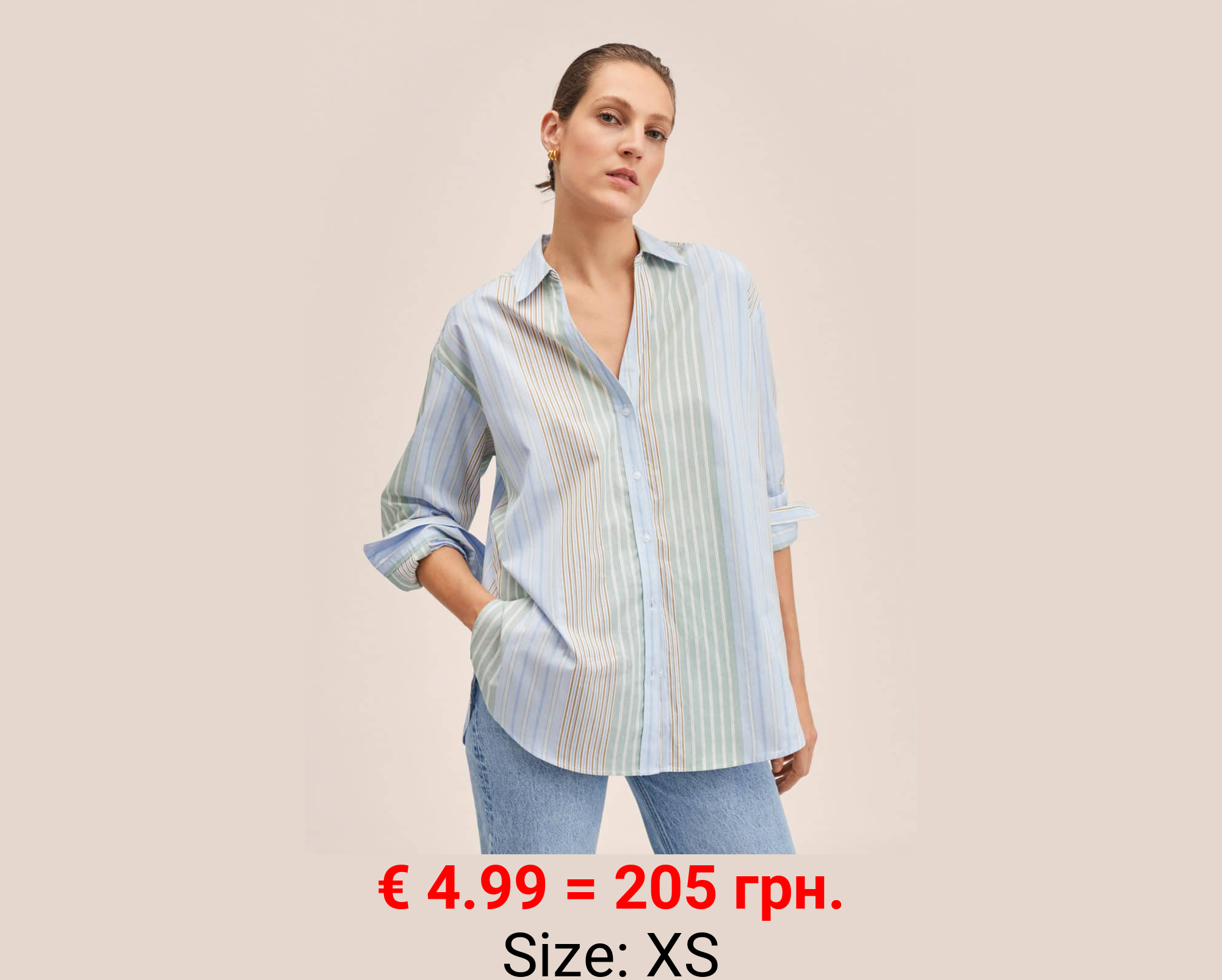 Camisa vestir algodón rayas