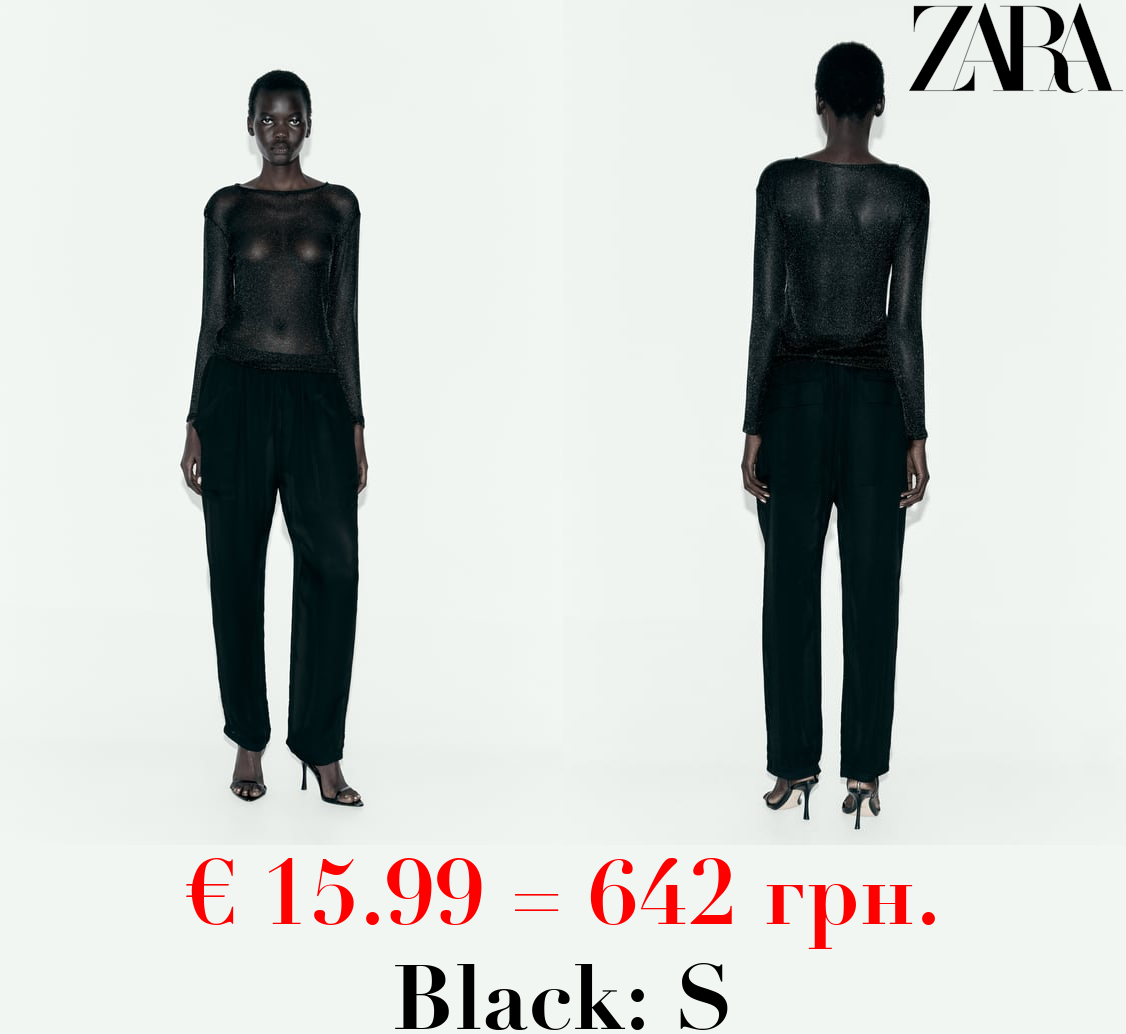 METALLIC THREAD MESH TOP